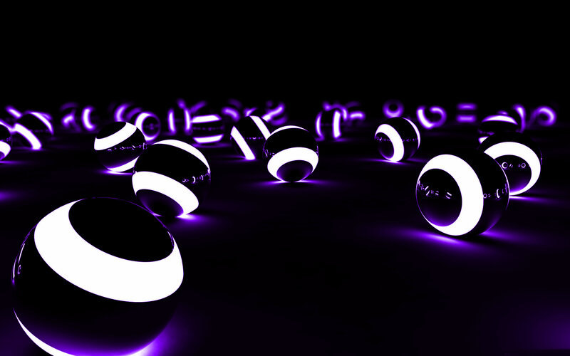 Glowing Striped Spheres — Purple