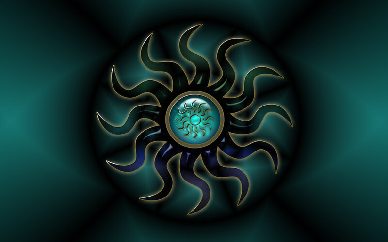 glowing sun symbol design