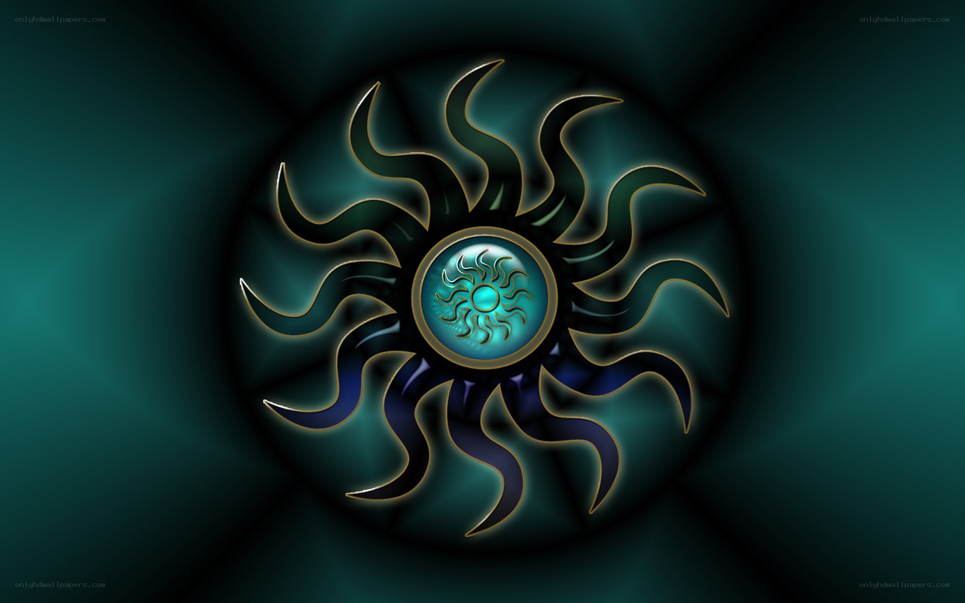 glowing sun symbol design