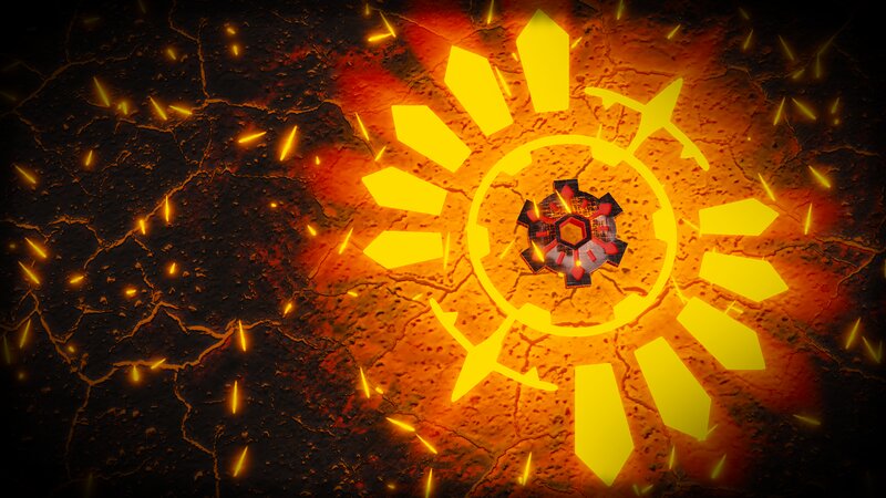 Glowing Sun Symbol — Yellow