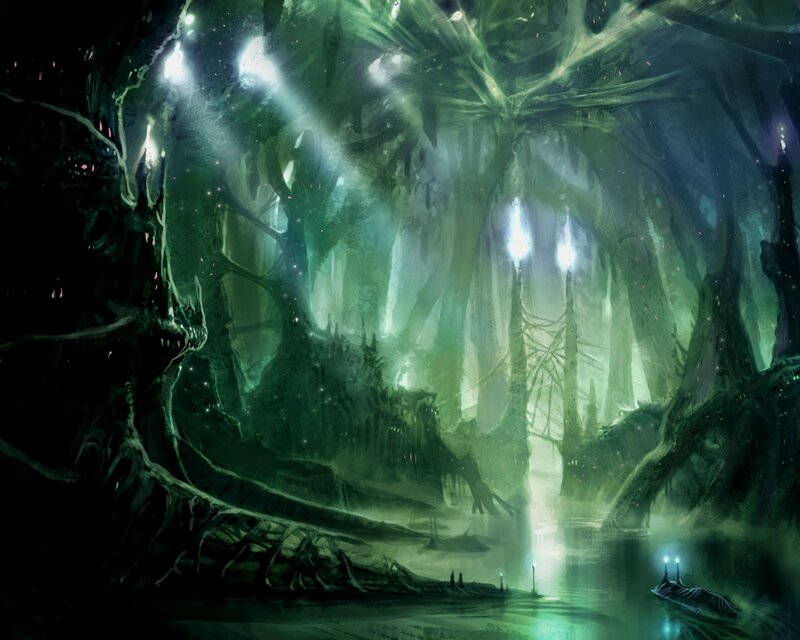 Glowing swamp forest