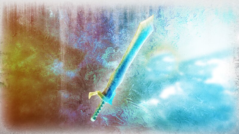Glowing Sword in Ice