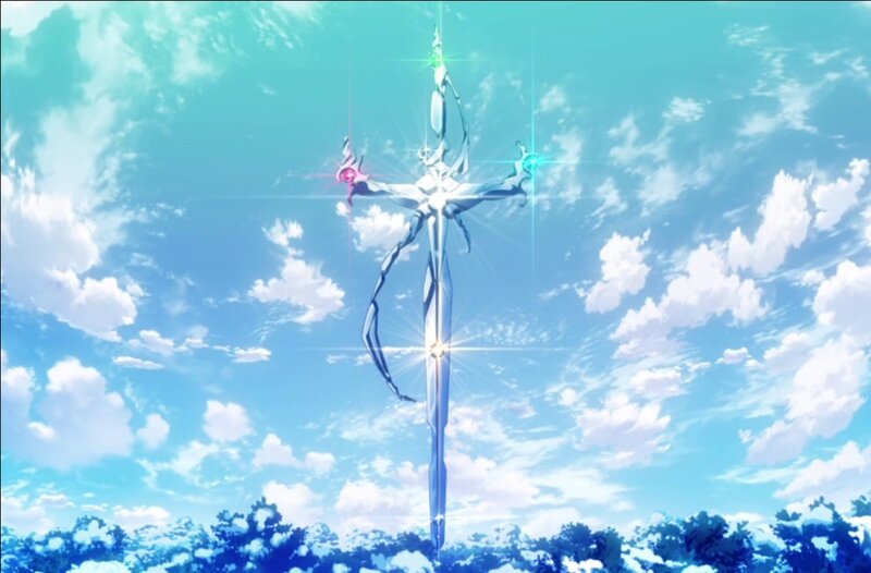 Glowing Sword in Sky