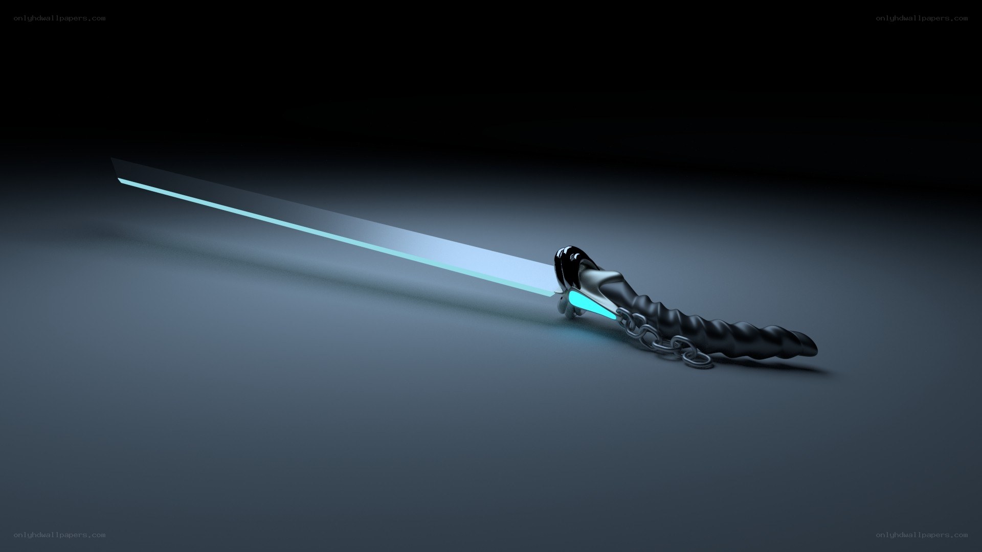 glowing sword with chain