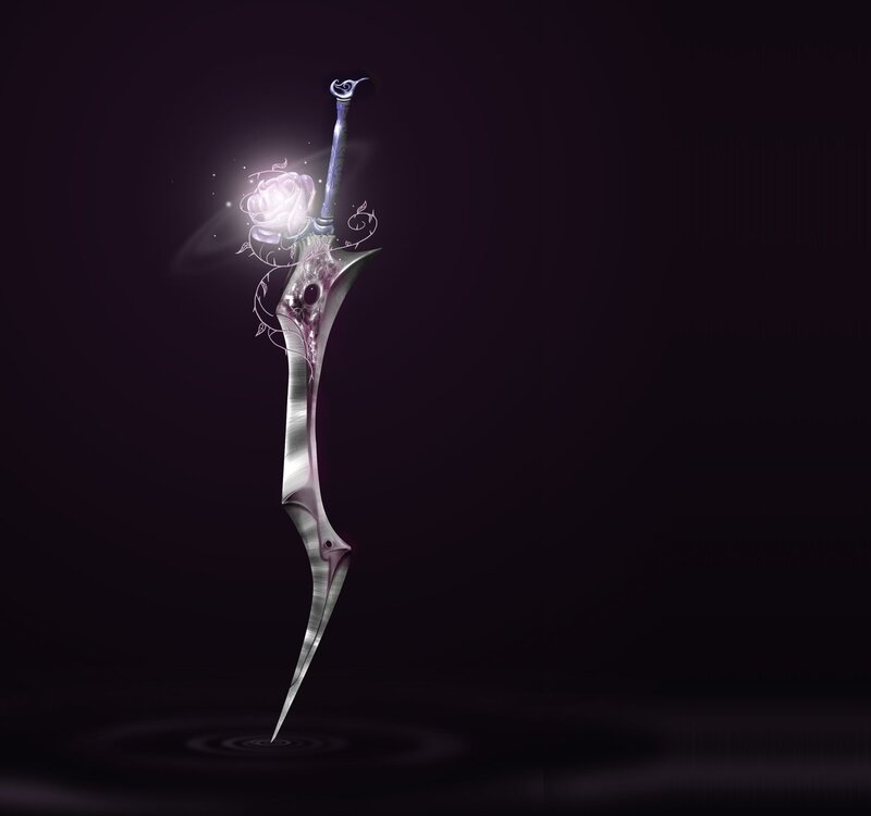 Glowing Sword with Rose