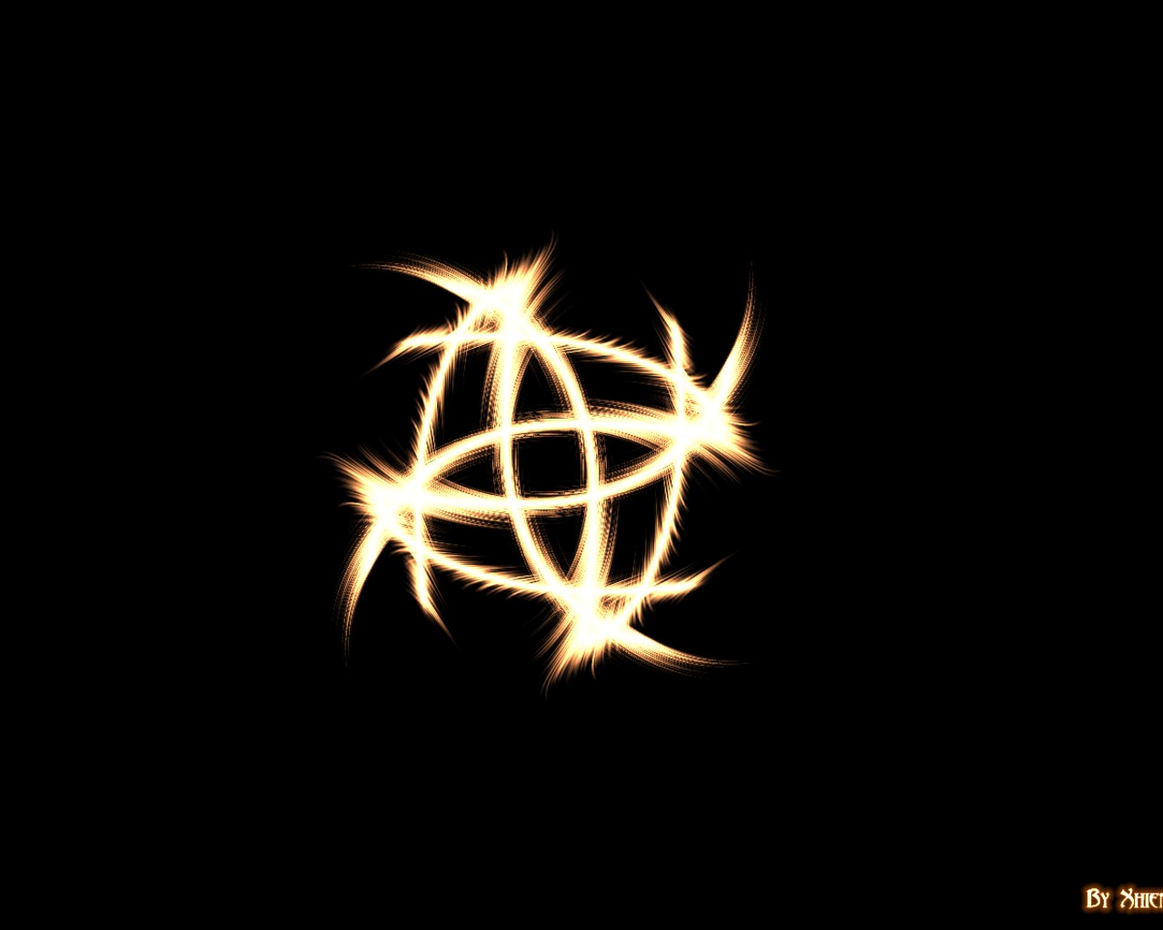 glowing symbol on black background