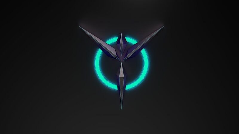 Glowing Symbol on Dark Background — Black, Dark, Futuristic