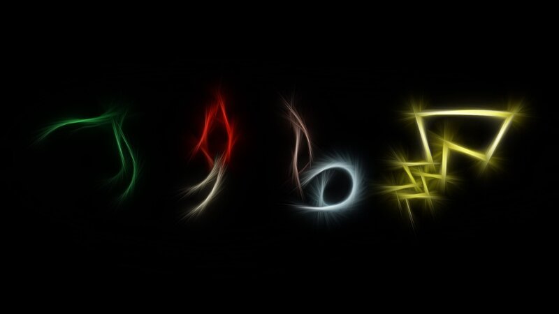 Glowing Symbols on Black