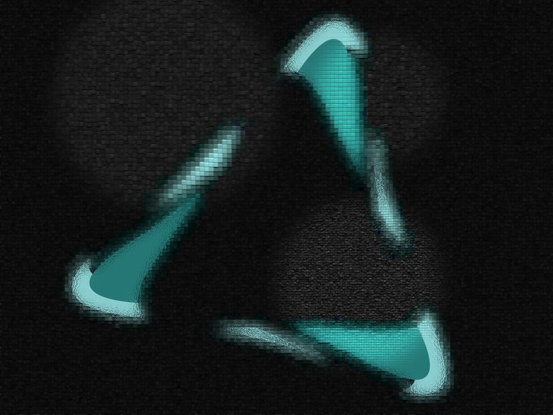 glowing teal arrows on dark background