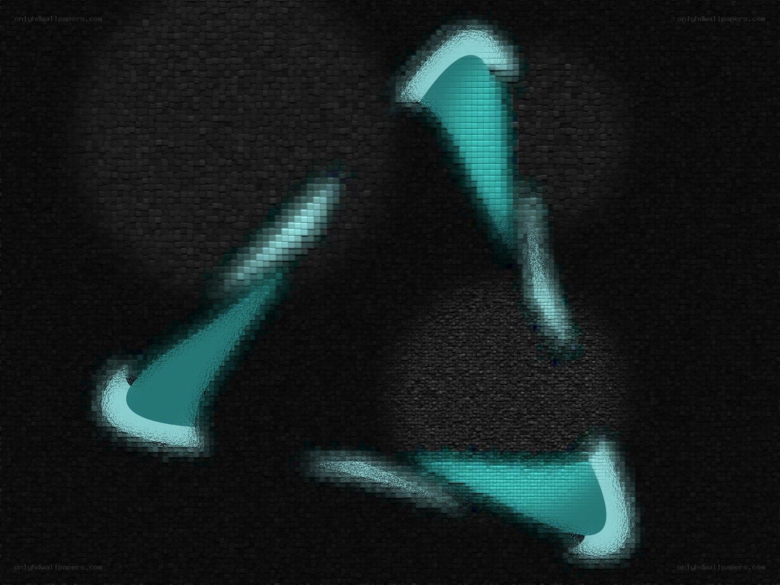 glowing teal arrows on dark background