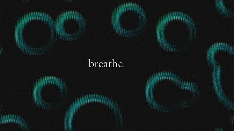Glowing Teal Circles — Black