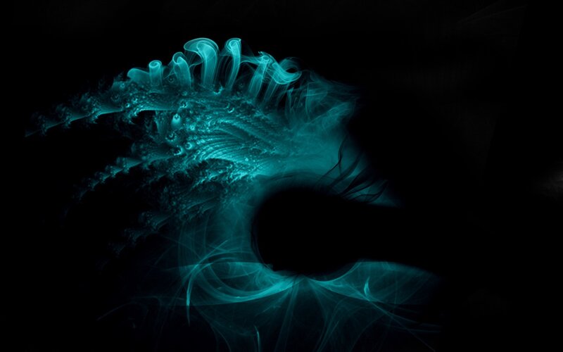 Glowing Teal Fractal Pattern
