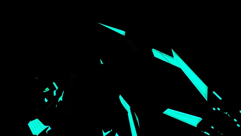 Glowing Teal Fragments