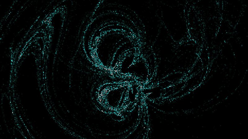 Glowing Teal Particle Swirls
