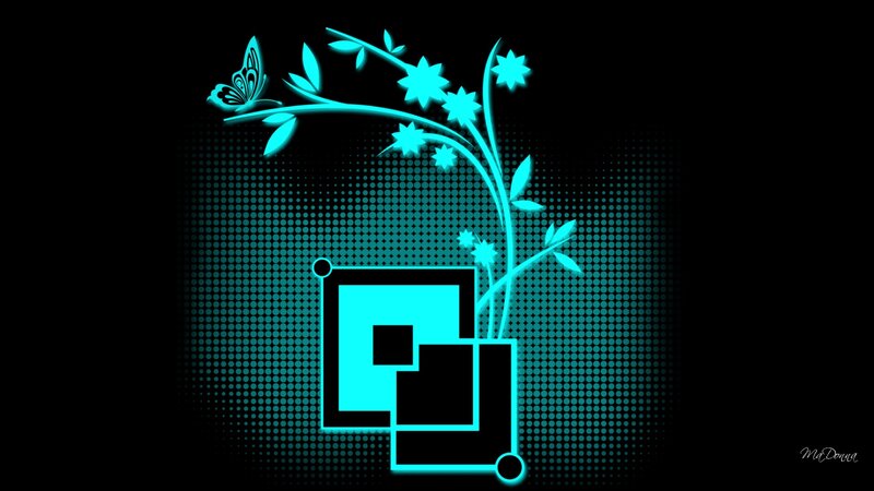 Glowing Teal Plant