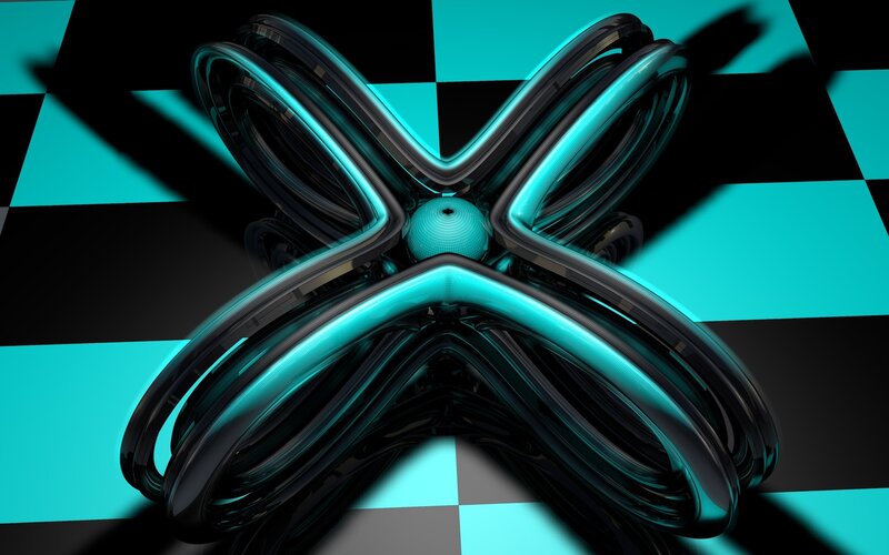 Glowing Teal Sculpture