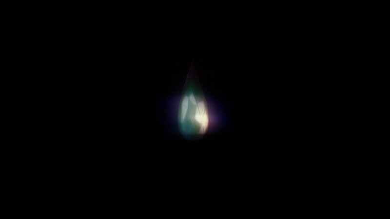 Glowing Teardrop-shaped Gem