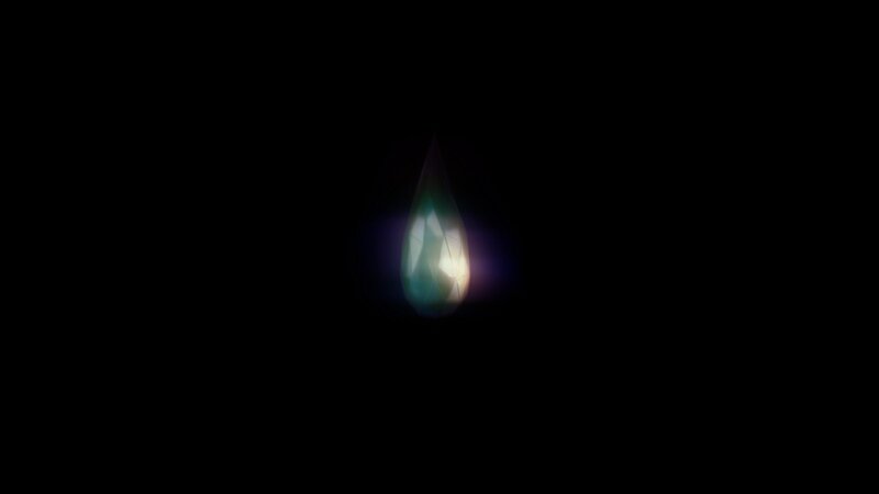 Glowing Teardrop-shaped Object