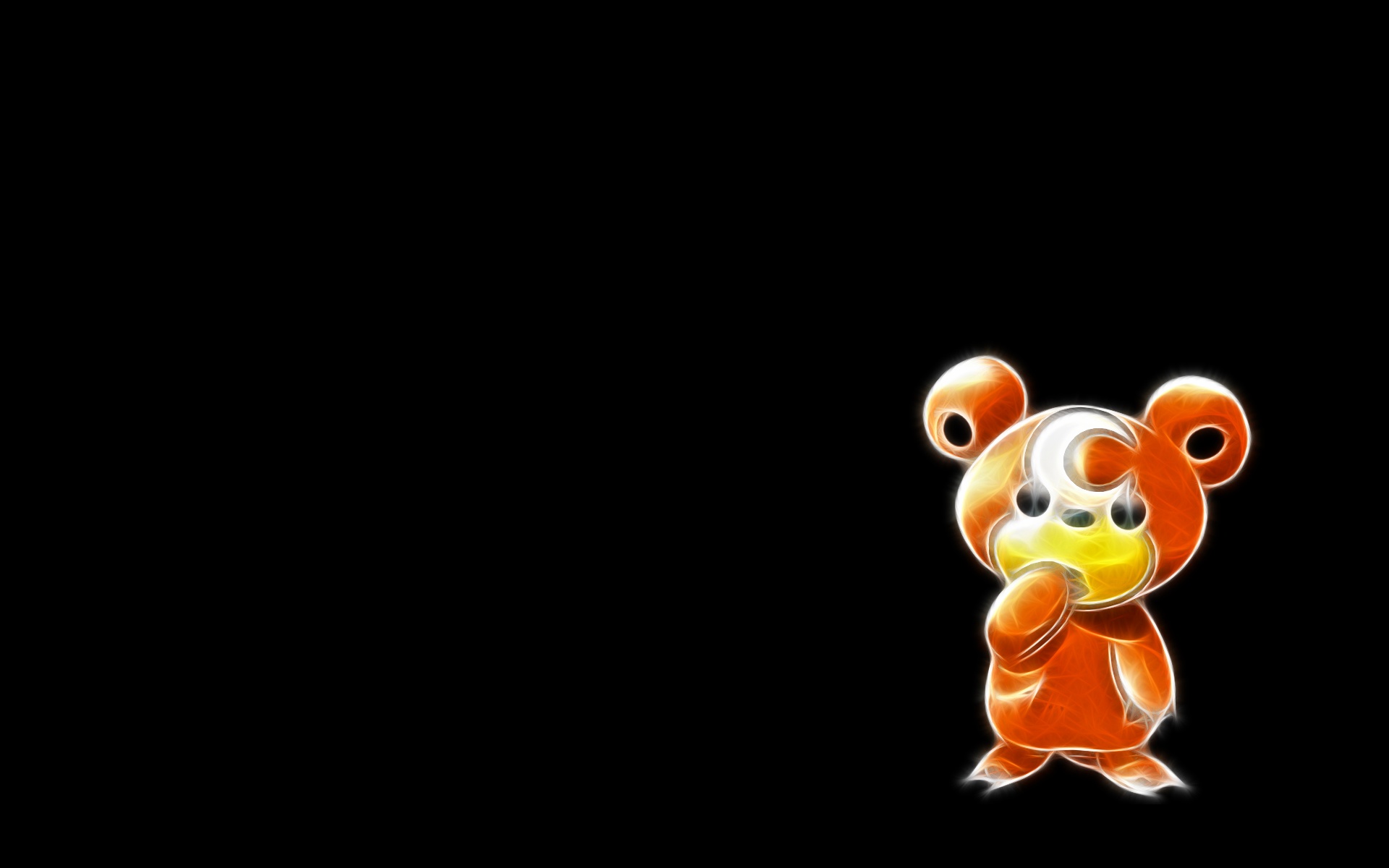 glowing teddy bear character