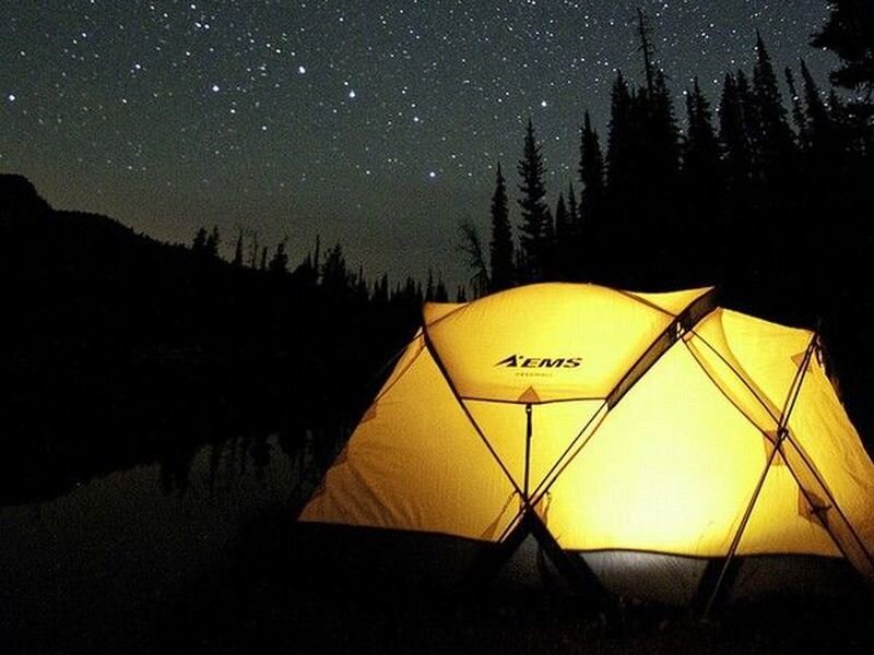 Glowing Tent at Night