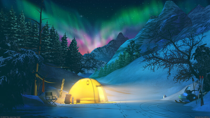 Glowing Tent in Snow — Green