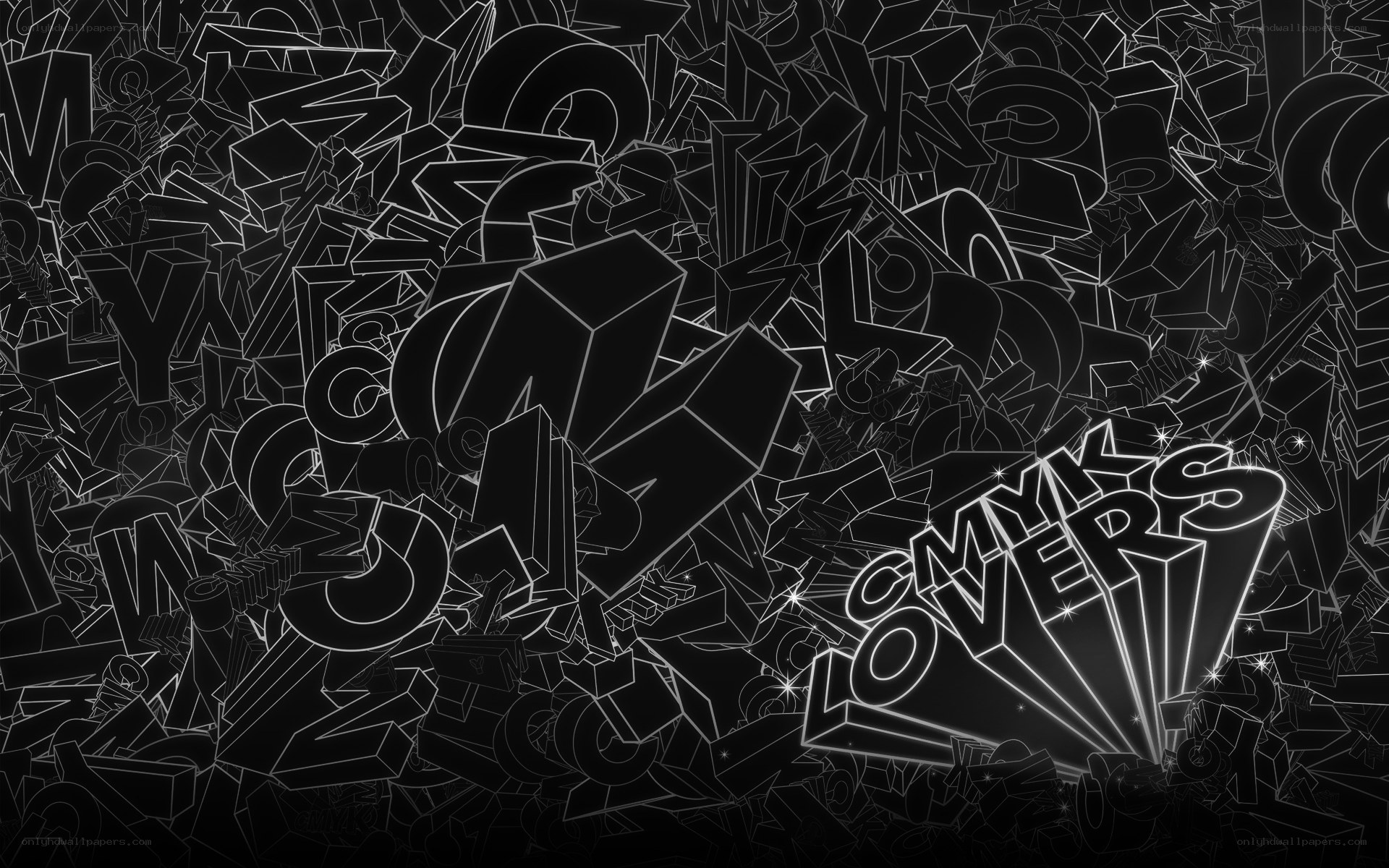 glowing text art collage