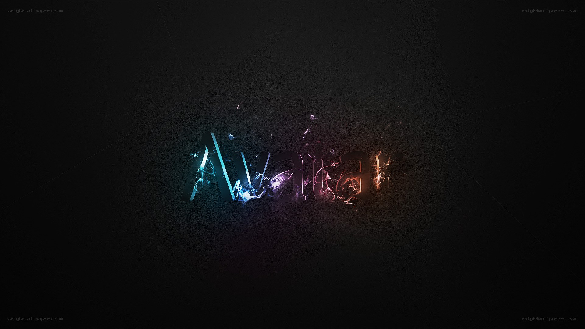 glowing text art on dark background