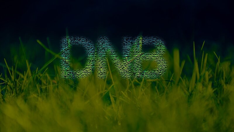glowing text in grass