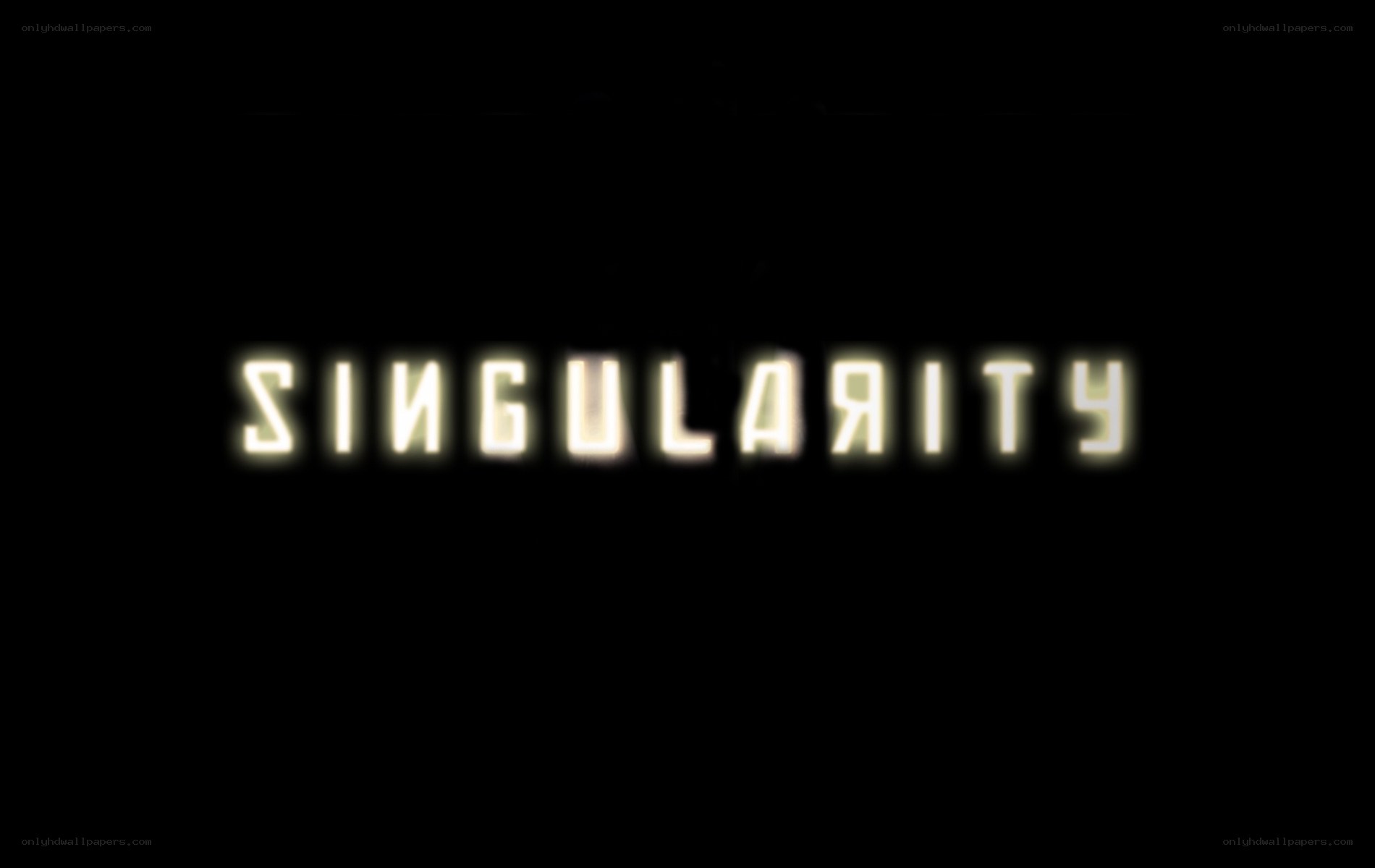 glowing text on black background