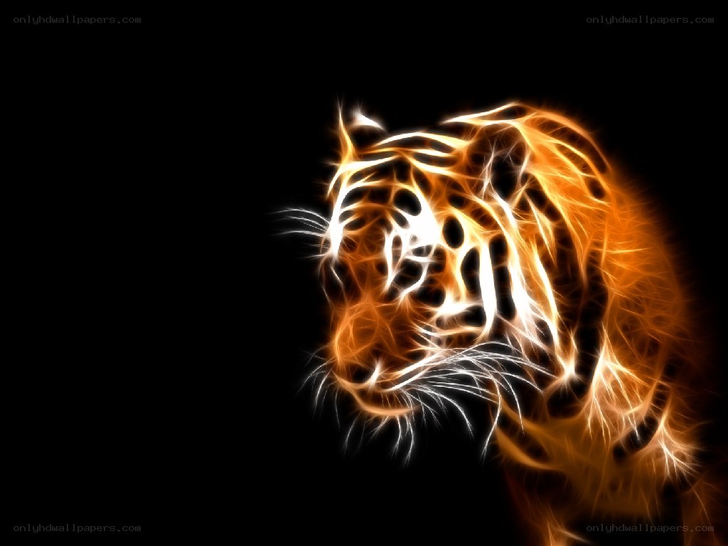 glowing tiger head