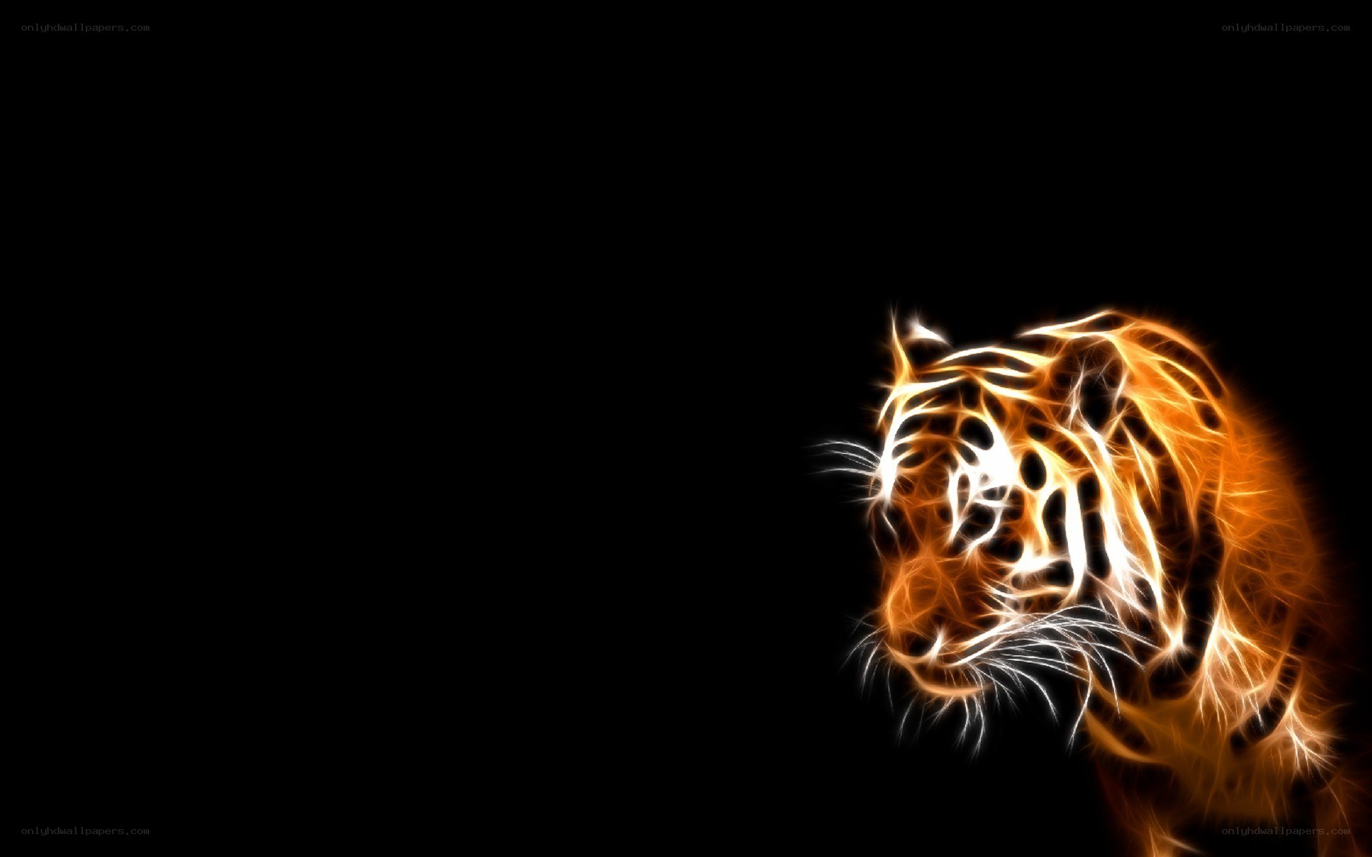 glowing tiger head