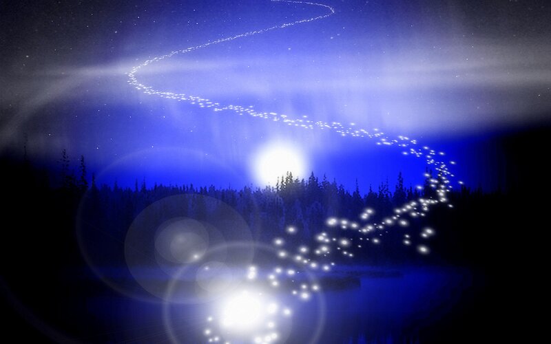 Glowing Trail in Night Sky