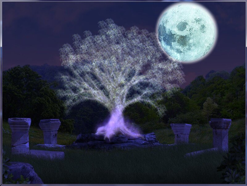 Glowing Tree at Night
