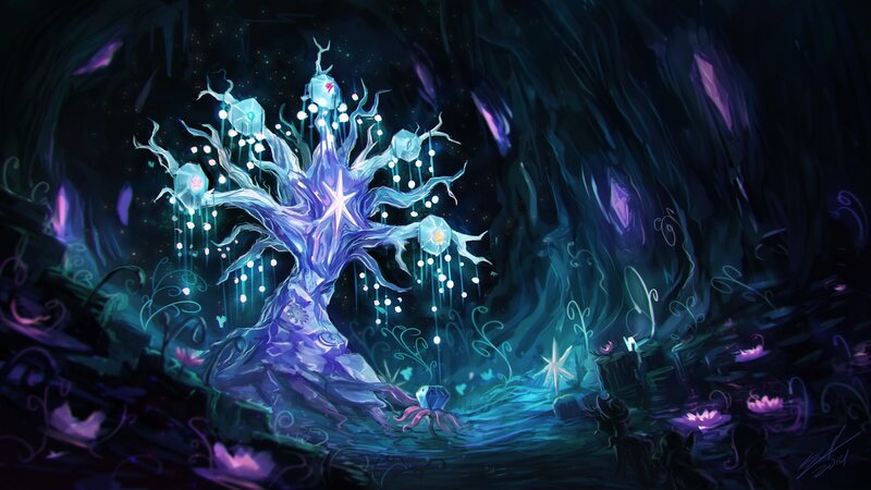Glowing Tree in Cave