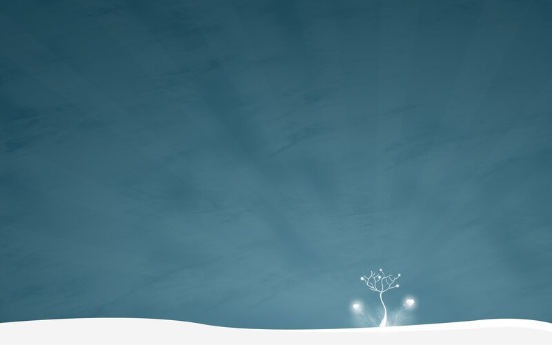 Glowing Tree on Hill — Blue