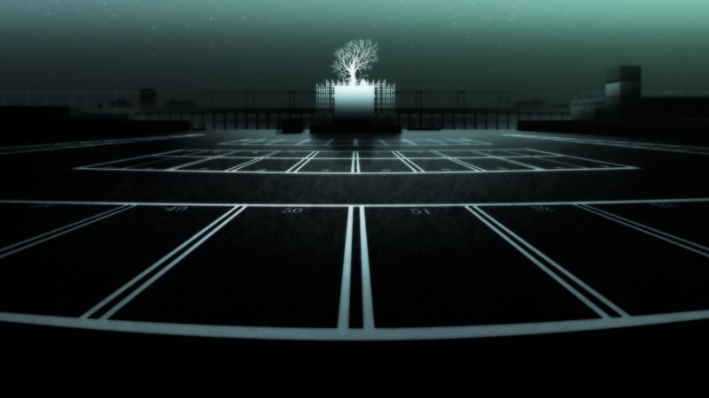 Glowing Tree on Platform — Black