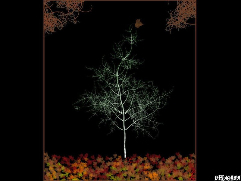 Glowing Tree with Autumn Leaves
