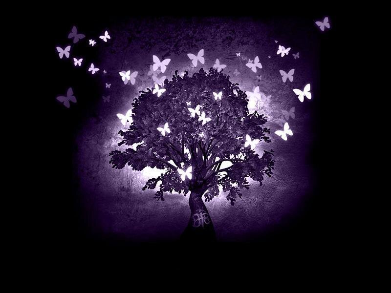 Glowing Tree with Butterflies