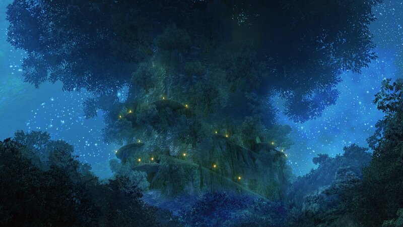 Glowing Treehouse in Forest