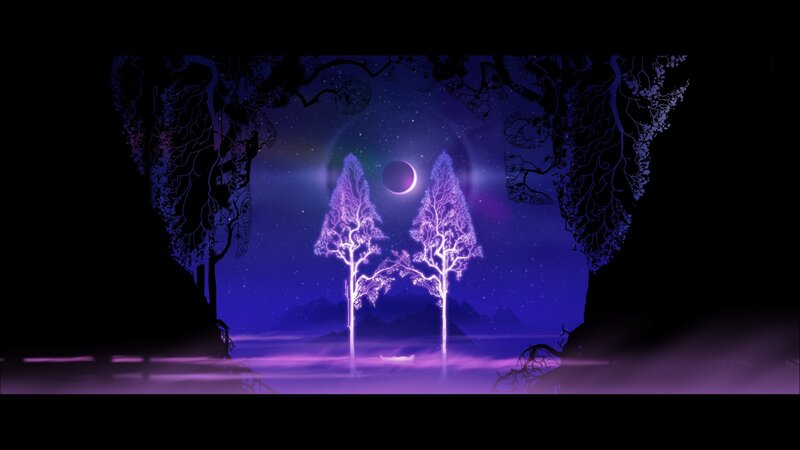 Glowing Trees in Forest — Purple