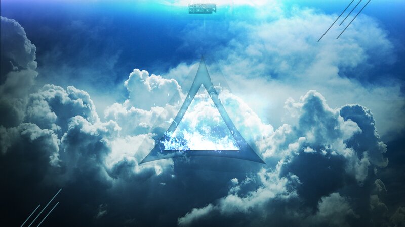 Glowing Triangle in Clouds