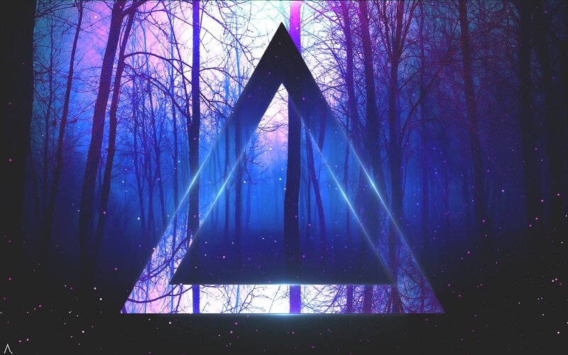 Glowing Triangle in Forest