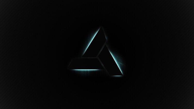 Glowing Triangle Logo — Black, Dark, Futuristic