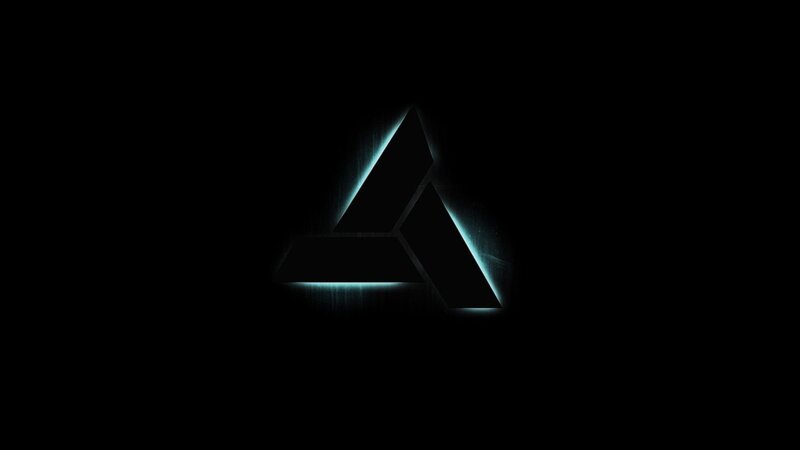 Glowing Triangle Logo — Black, Dark, Mysterious, Digital Art, Light