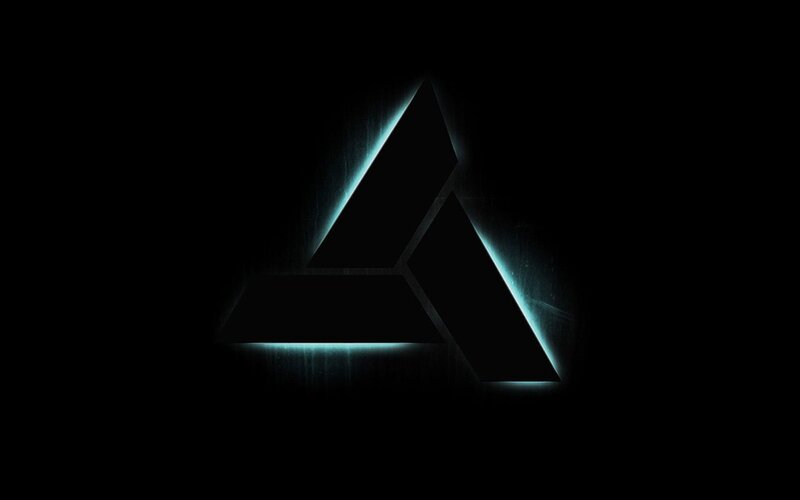Glowing Triangle Logo — Black, Dark, Mysterious, Digital Art