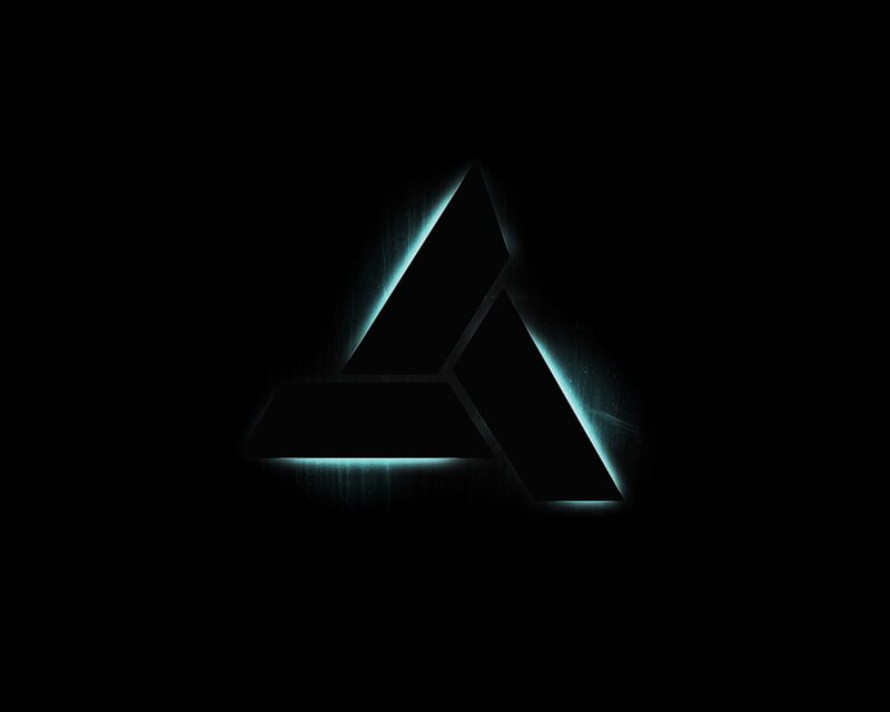 Glowing Triangle Logo — Black, Dark, Mysterious