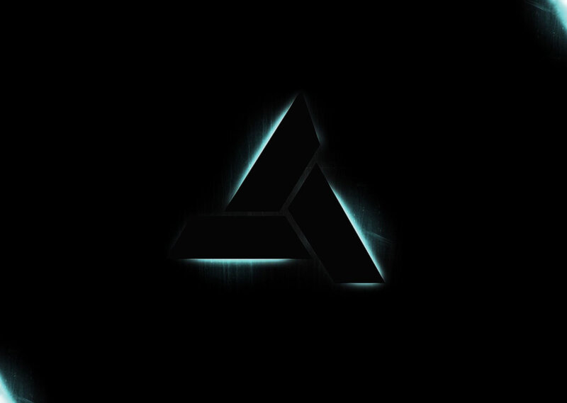 glowing triangle logo