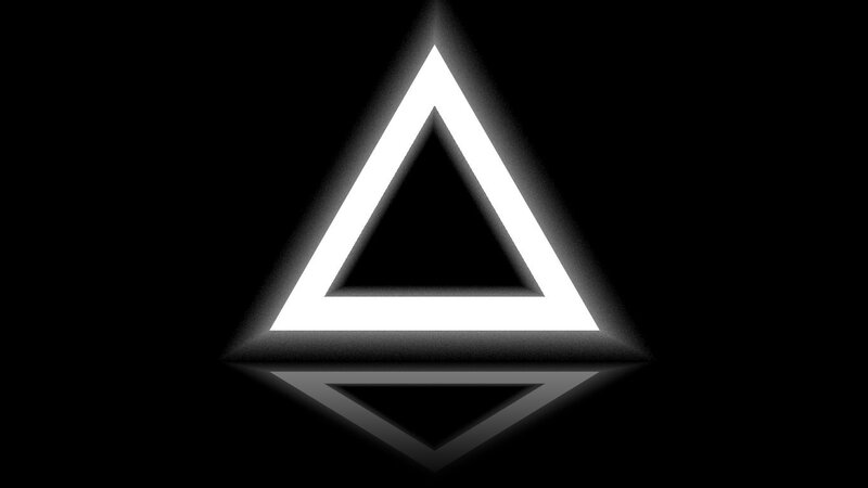 Glowing Triangle Shape — Black, Dramatic