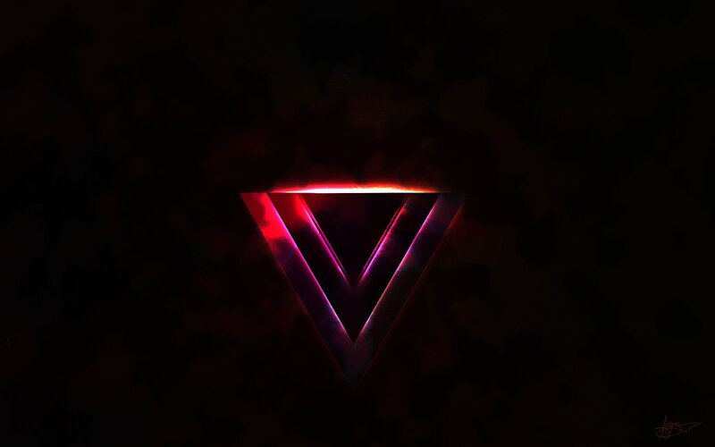 Glowing Triangle Symbol — Red