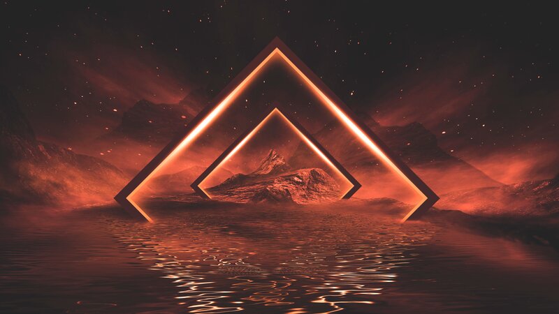 Glowing Triangles in Water
